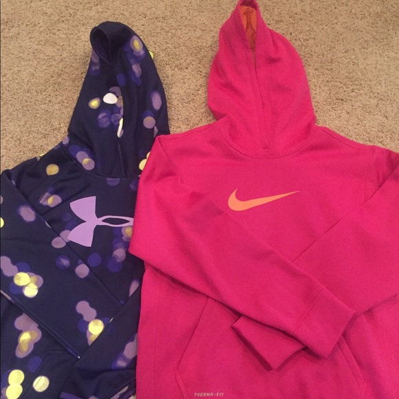 Under Armour Girls L//S White /& Pink Dry Fit Top Size 5